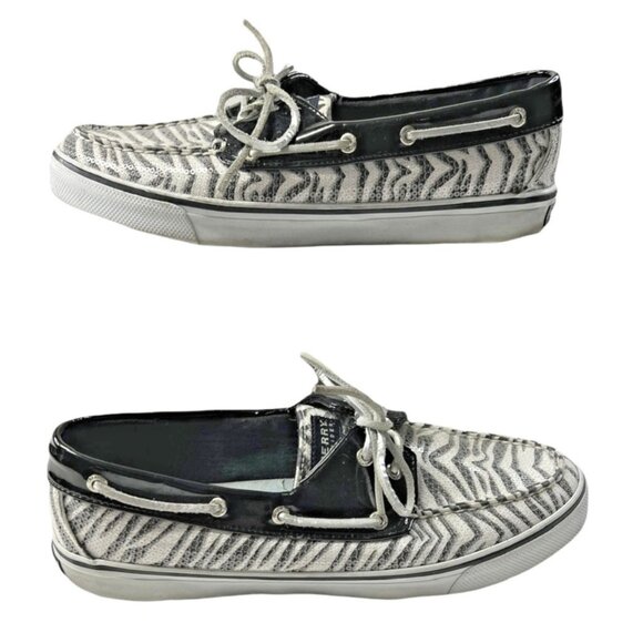 Sperry Top-Sider Shoes Womens Size 10 Zebra Sequin Boat Metallic Loafers - Picture 4 of 9